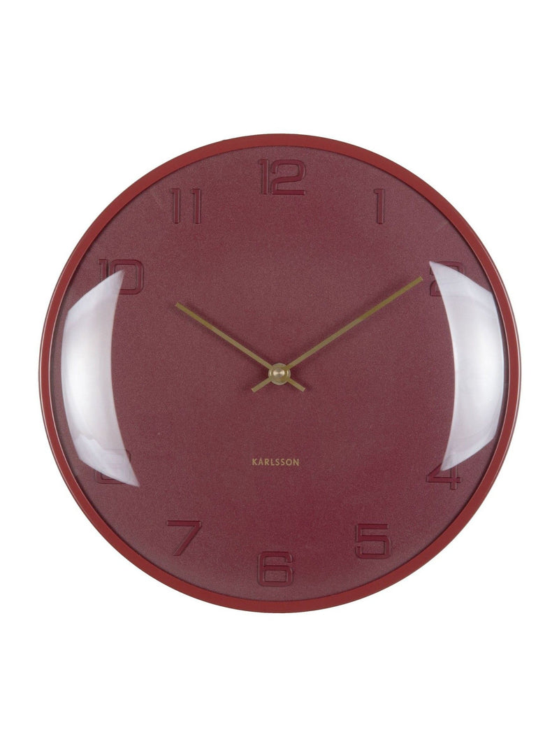 Karlsson Burgundy Red Fuerte Dome Wall Clock