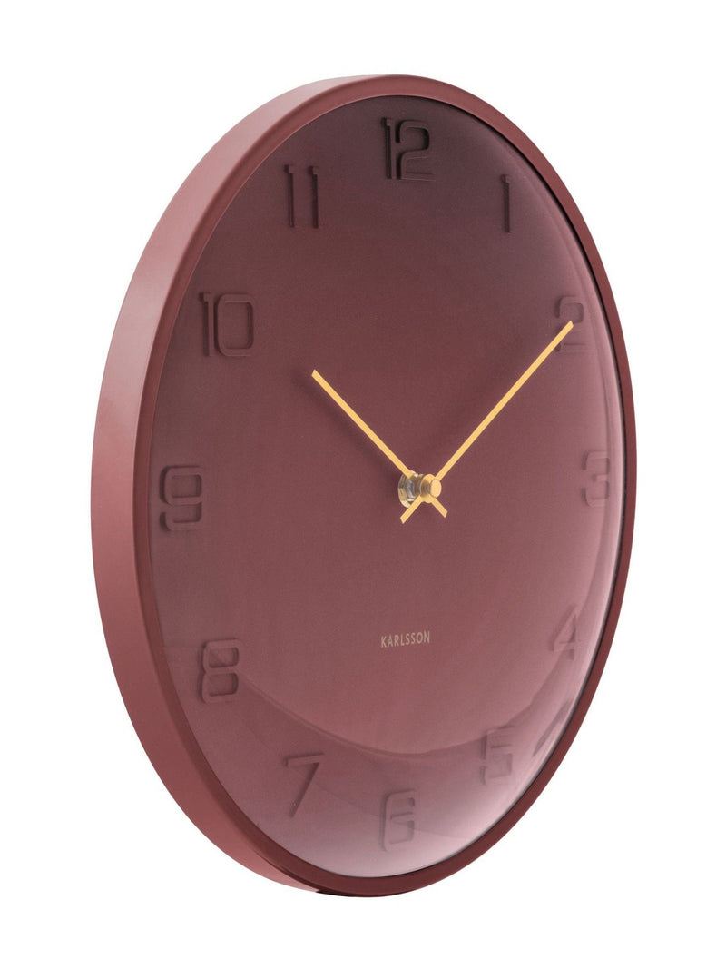 Karlsson Burgundy Red Fuerte Dome Wall Clock