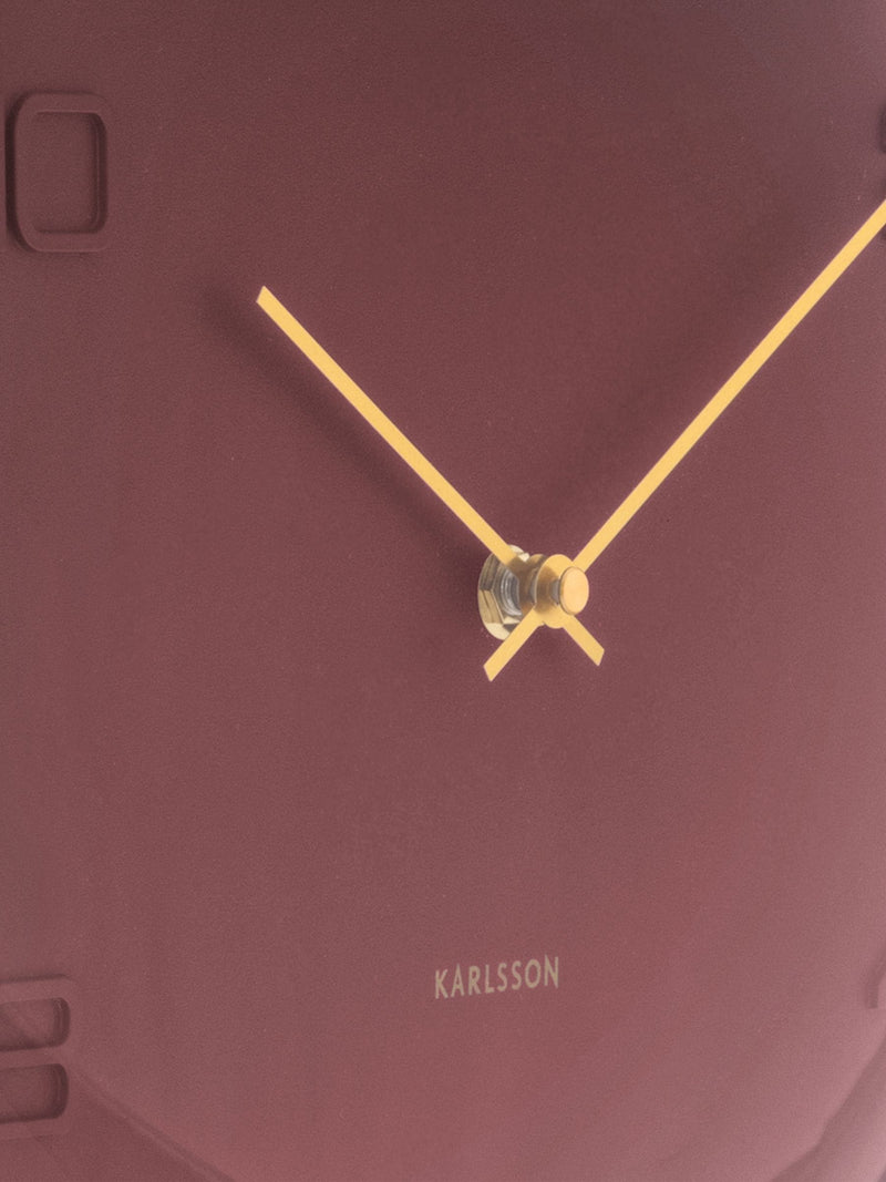 Karlsson Burgundy Red Fuerte Dome Wall Clock