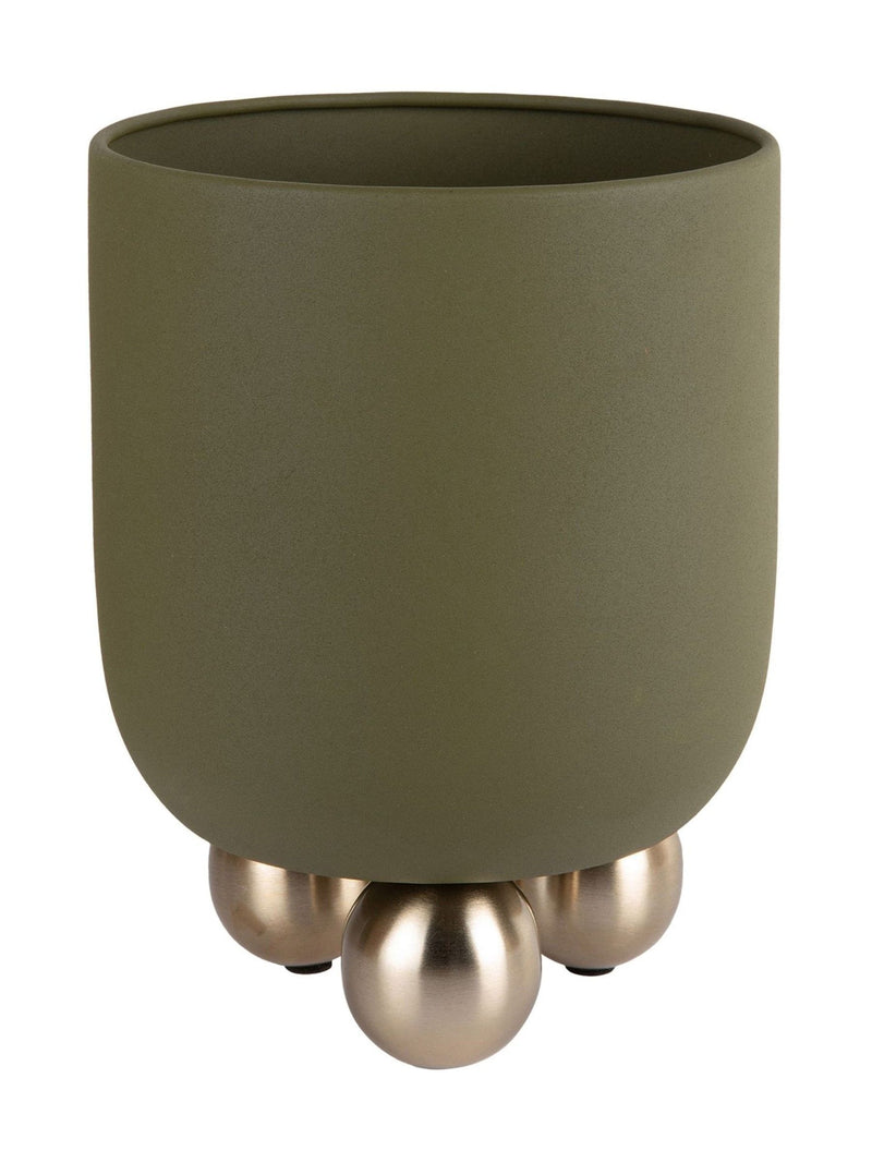 Present Time large Estilo plant pot mocha brown, imported from UK