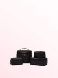 Victoria's Secret Pink and Black Stripe 4 Piece Makeup Bag Set