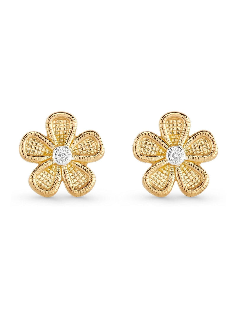 Beaverbrooks diamond flower earrings 8mm - British product