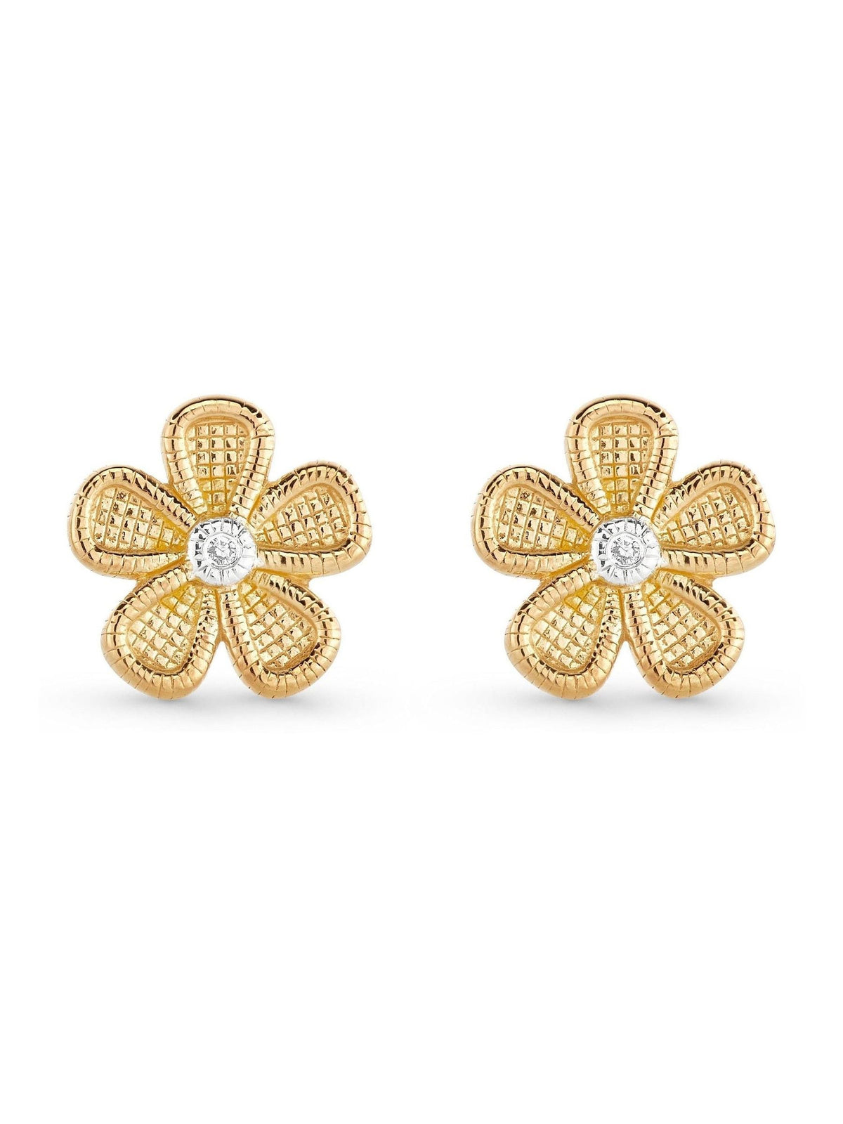 Beaverbrooks diamond flower earrings 8mm - British product