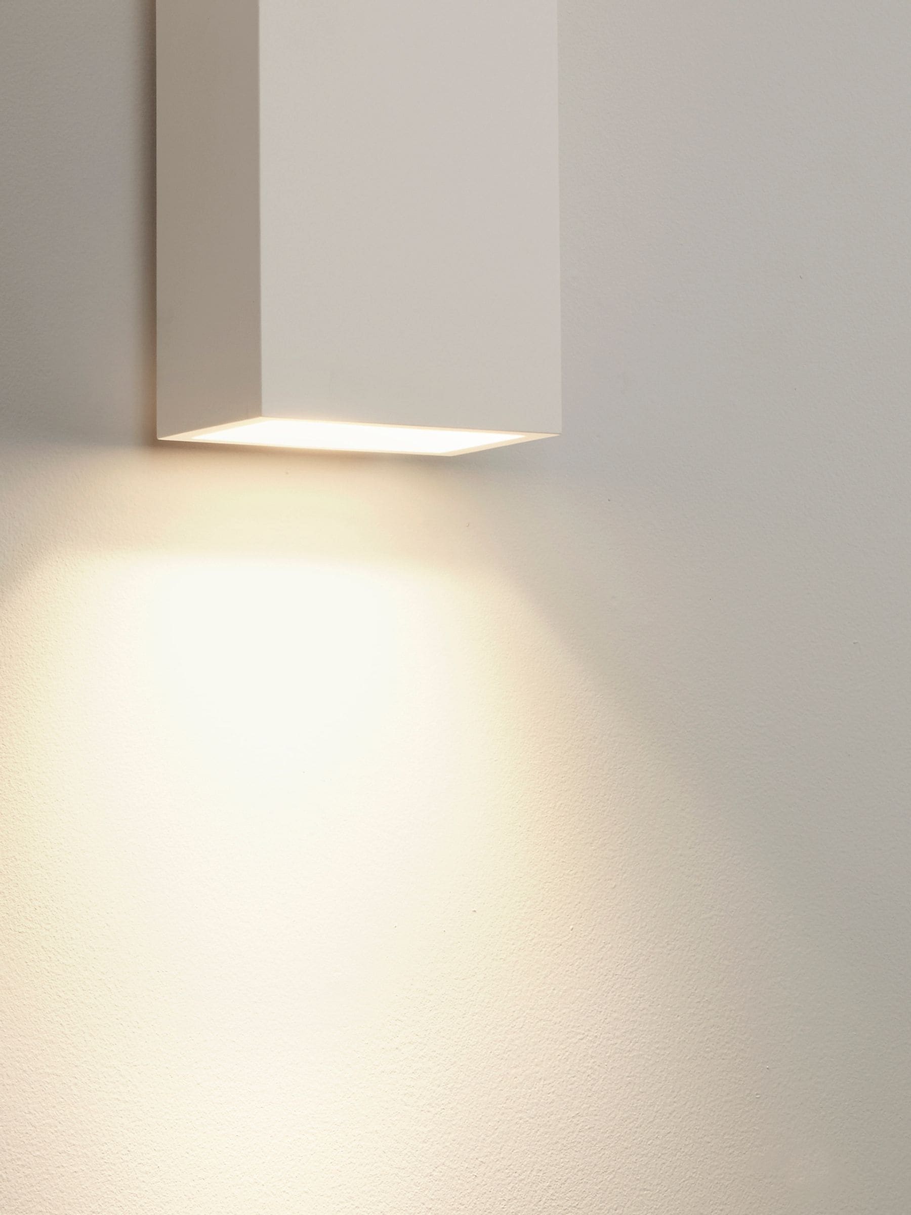 Searchlight white square plaster wall light - British product