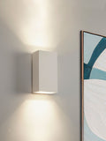 Searchlight white square plaster wall light - British product