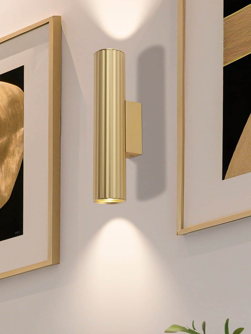 Searchlight gold fluted wall light 25.5cm, imported from the UK
