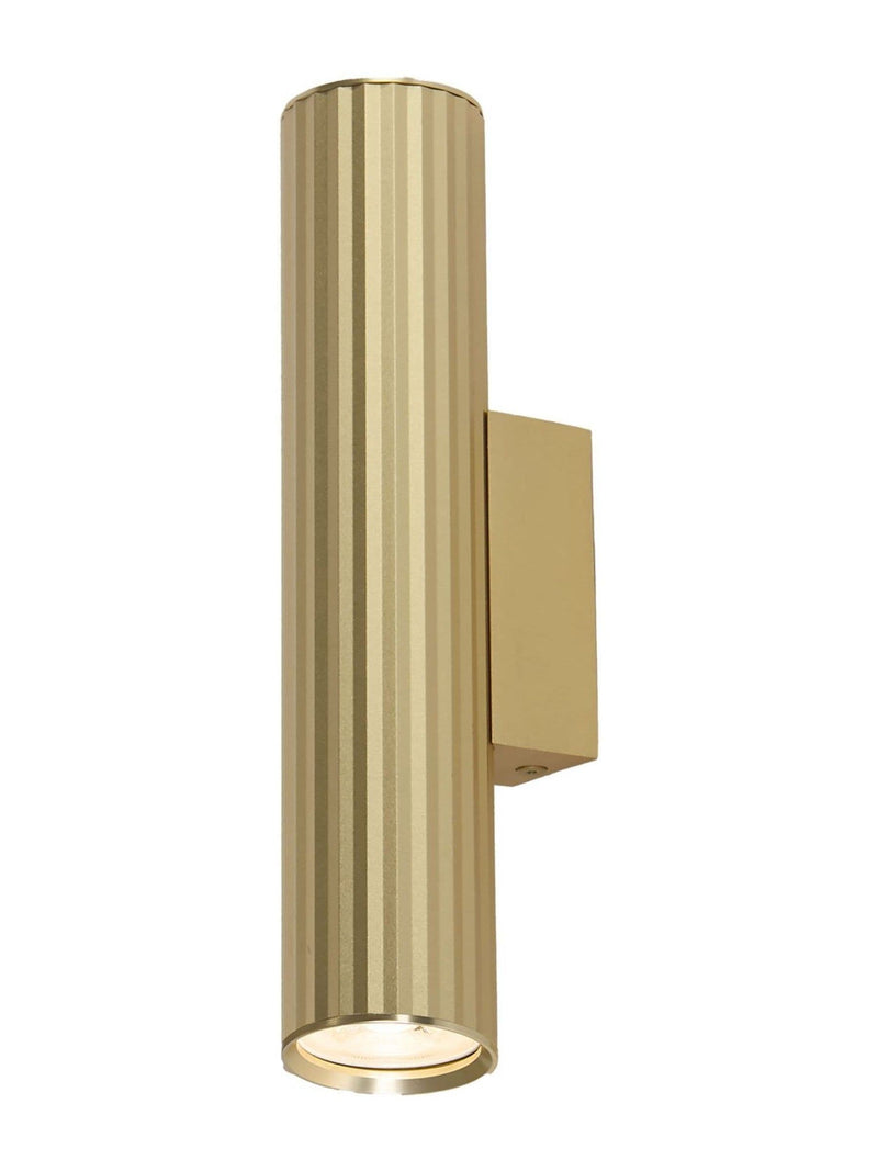 Searchlight gold fluted wall light 25.5cm, imported from the UK