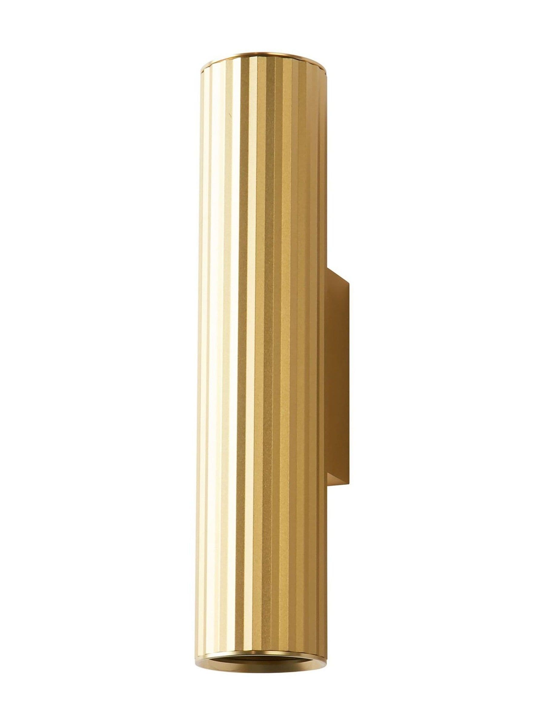 Searchlight gold fluted wall light 25.5cm, imported from the UK