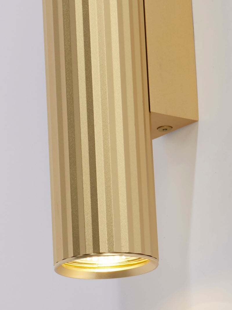 Searchlight gold fluted wall light 25.5cm, imported from the UK