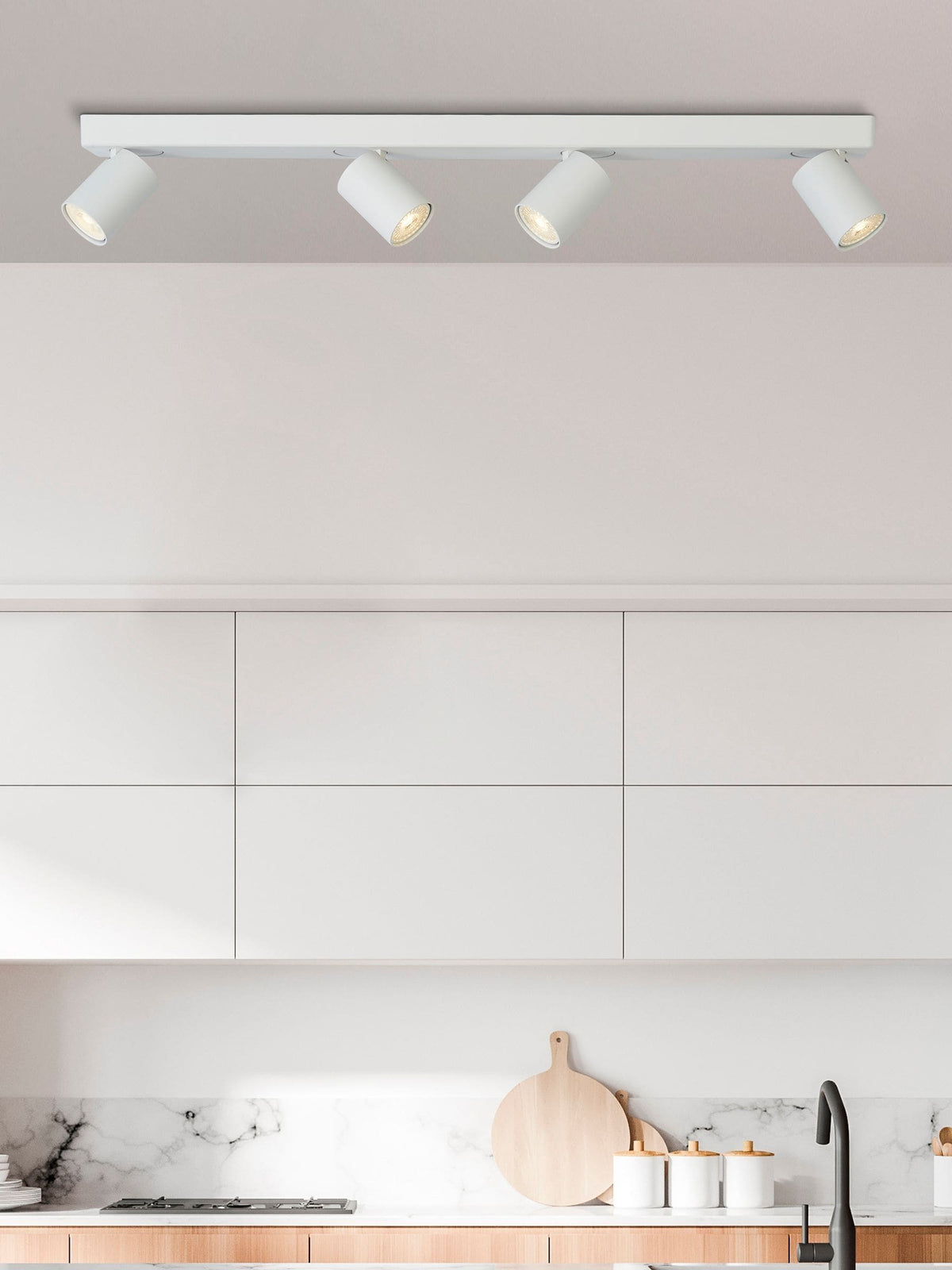 Searchlight sand white 4-light ceiling bar, imported from the UK