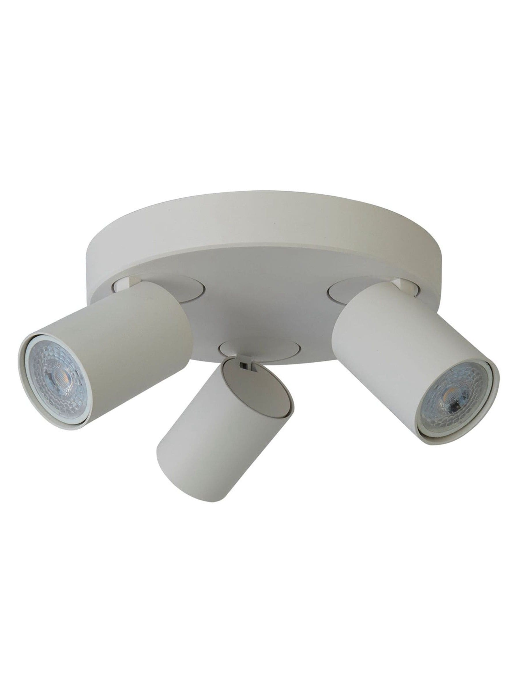 Searchlight Cape 3 sand white round ceiling light, UK version
