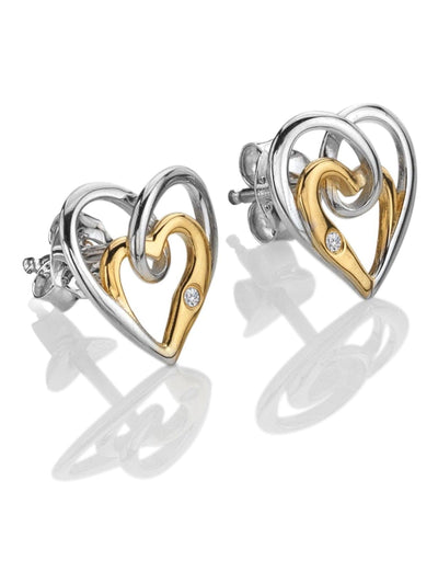 Next Hot Diamonds Sterling Silver 925 Tone Open Two Heart Earrings- Buy online at McGrocer