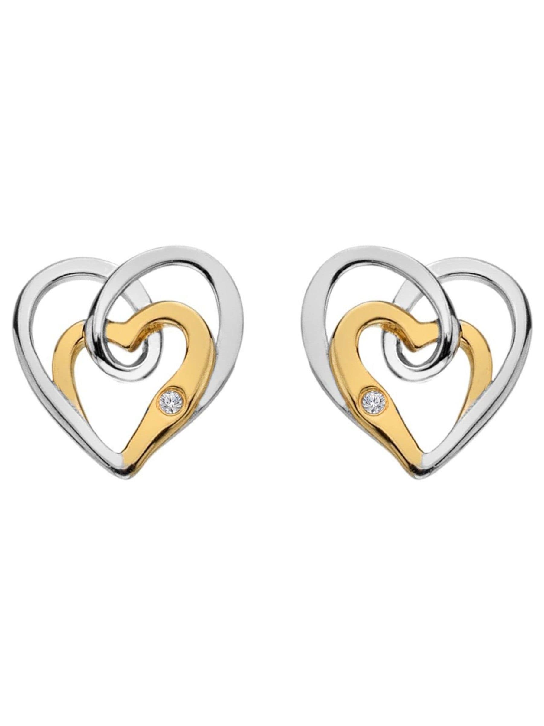 Hot Diamonds open heart earrings 925 sterling silver 10mm - British product