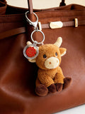 Keel Toys Giraffe Hamish Highland Cow Soft Toy Bag Charm 12cm