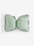 Green 3D Stripe Frill Bow Cushion