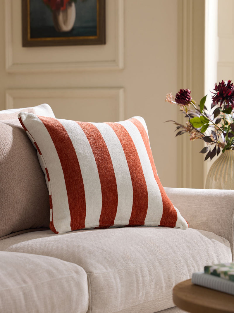 Chenille Stripe Cushion Sage Green 50 x 50cm