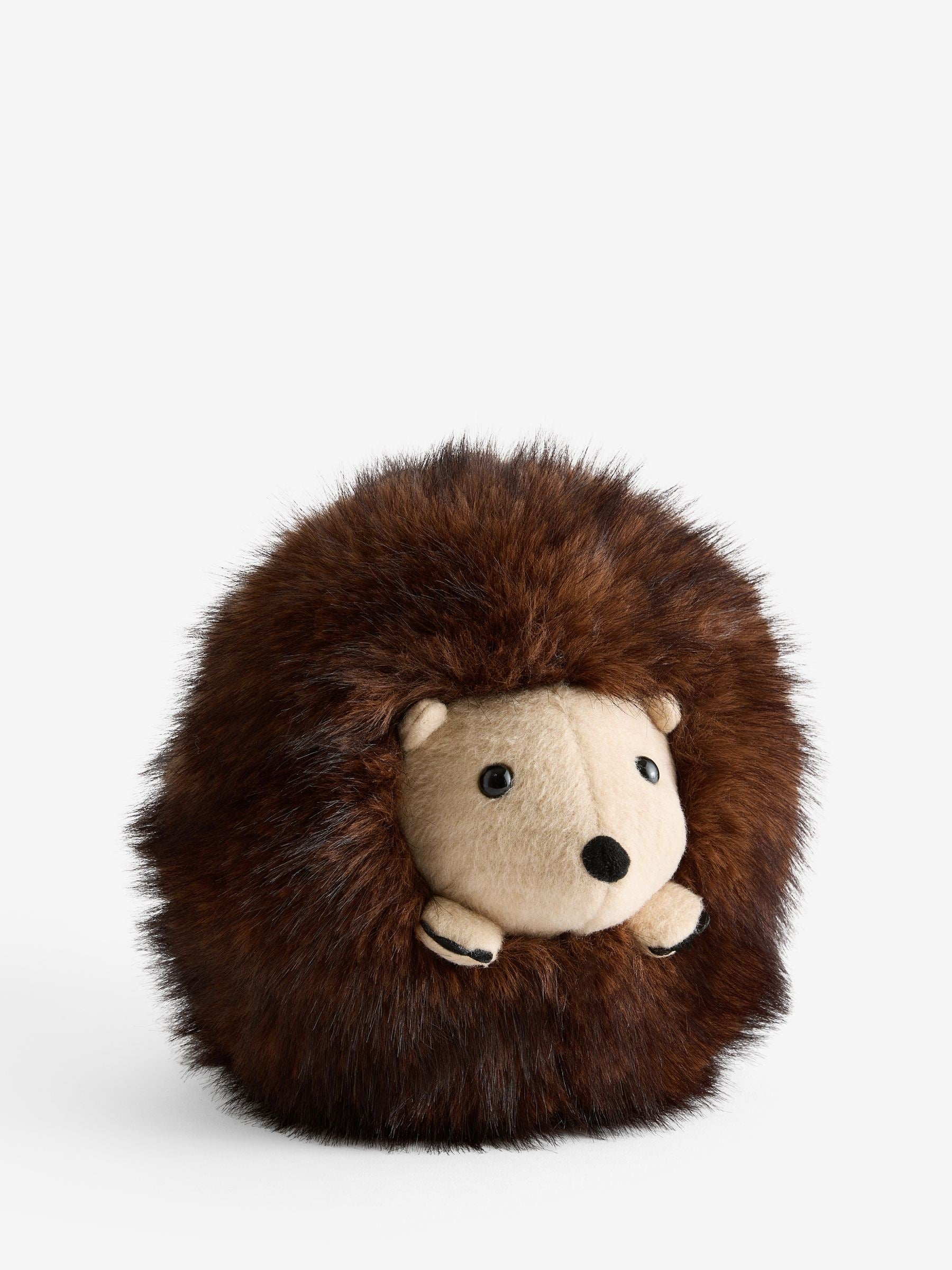 Faux fur hedgehog doorstop, weighted autumn design - UK version