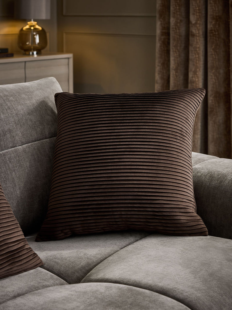 Sage Green Velvet Pleat Cushion - 59 x 59cm