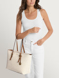 Michael Kors Vanilla/Acorn Quinn Large Tote Bag