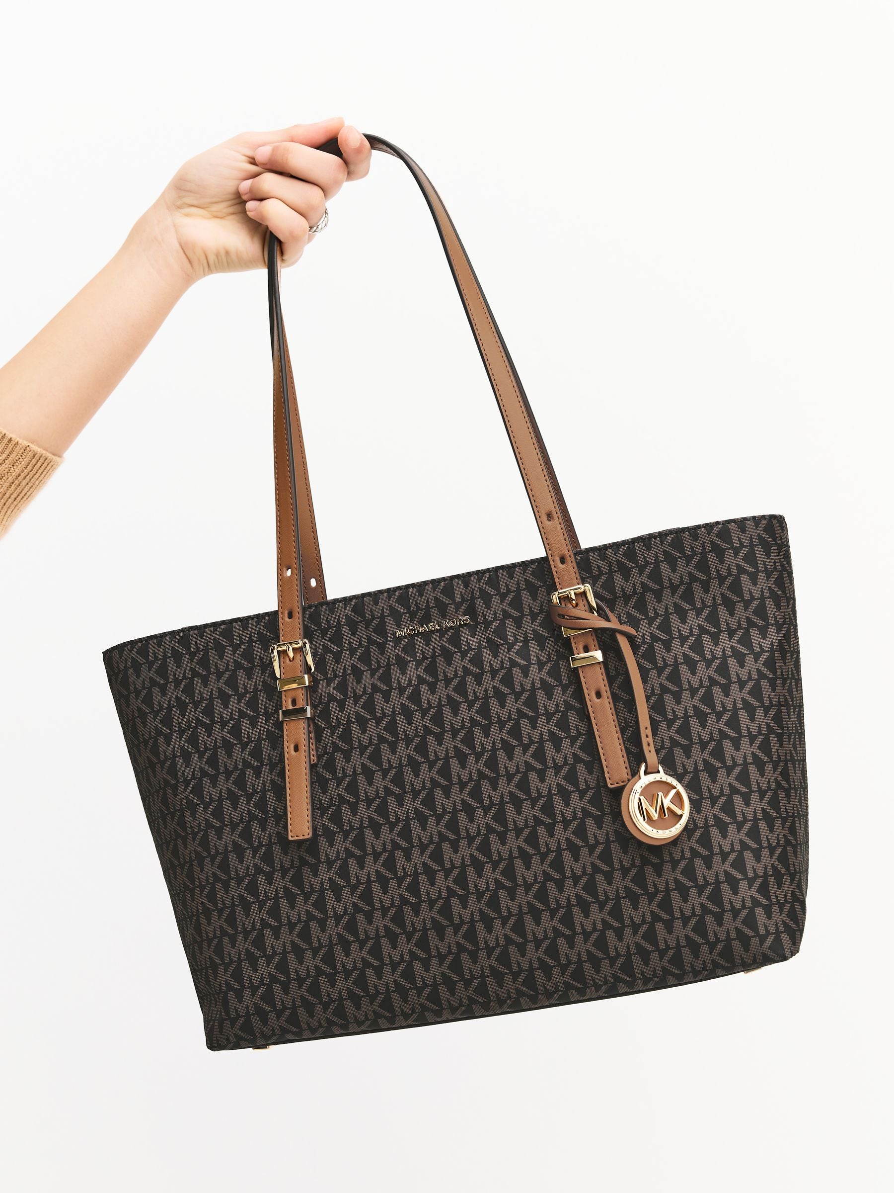 Michael Kors medium tote bag in brown acorn, imported from the UK