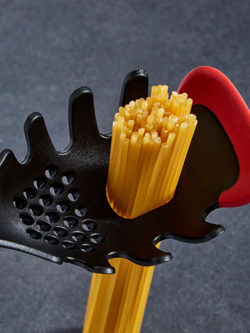 Morphy Richards black red pasta server and skimmer set - British product