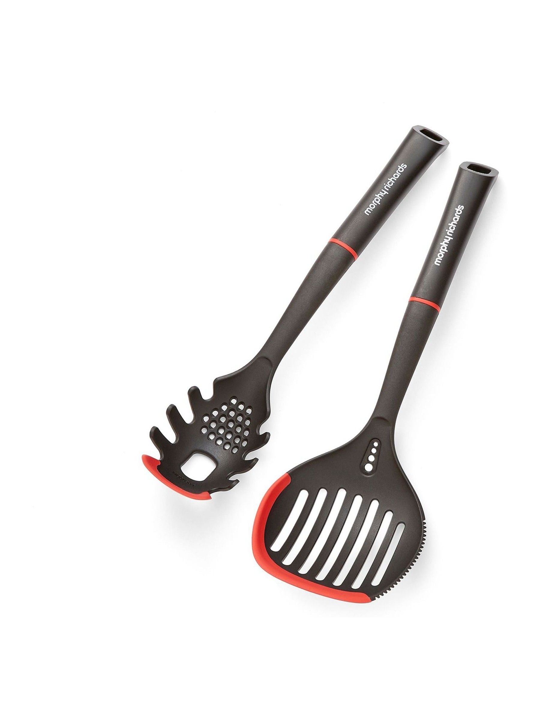Morphy Richards black red pasta server and skimmer set - British product
