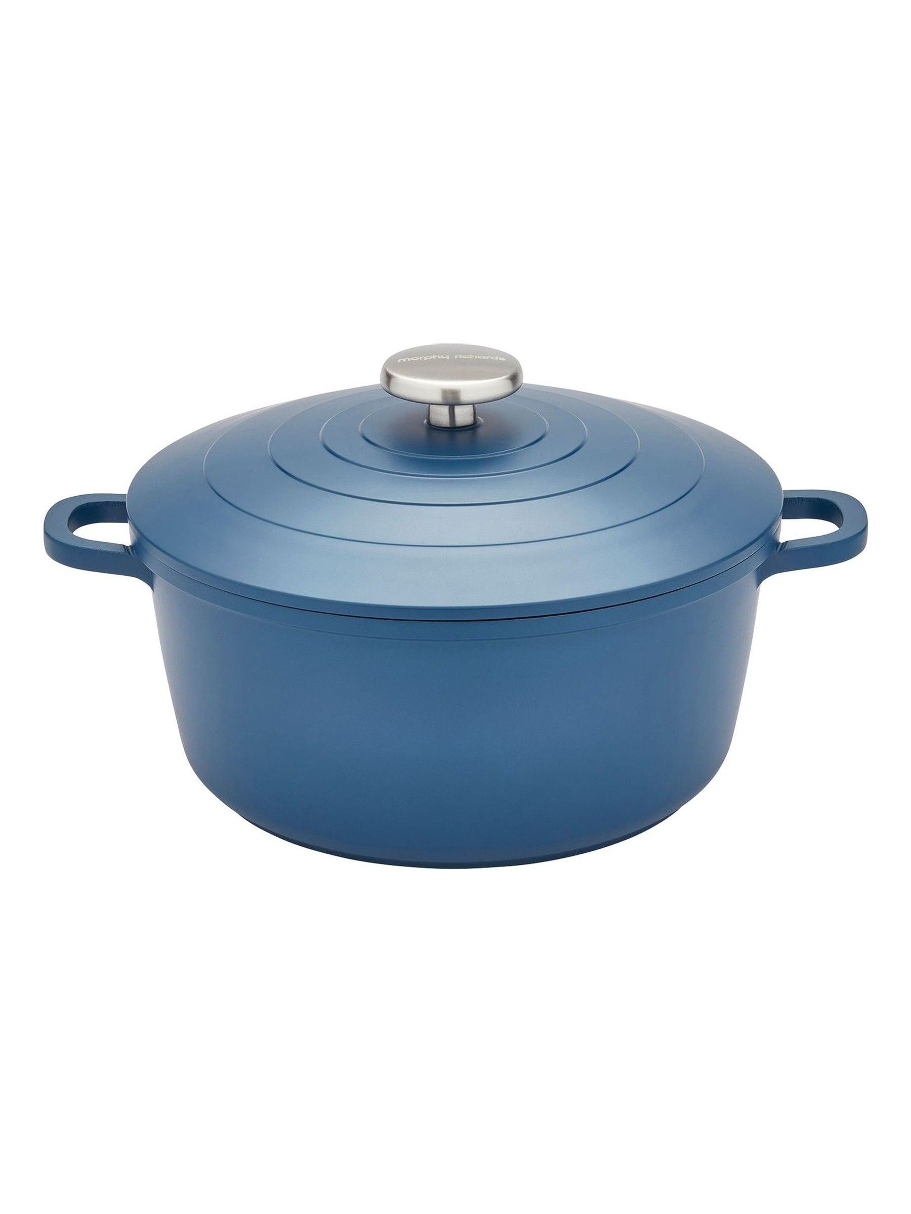 Morphy Richards blue cast aluminium casserole dish 24cm, imported from the UK