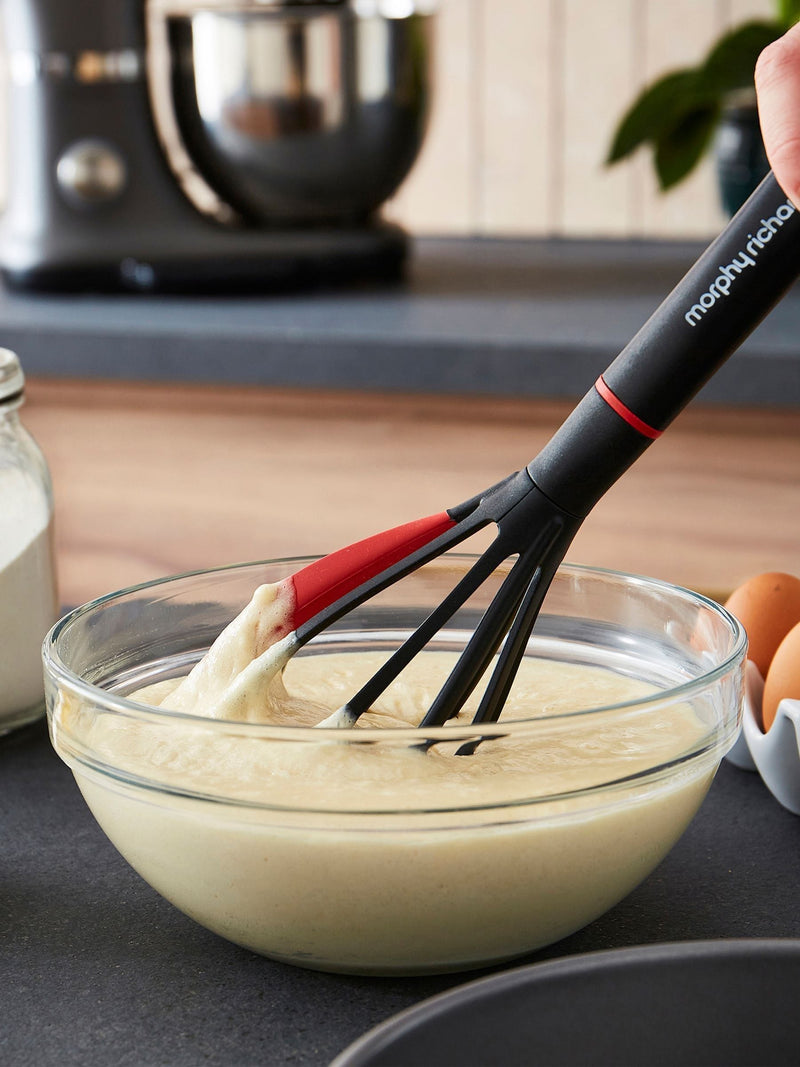 Morphy Richards whisk spoon set black red, imported from the UK