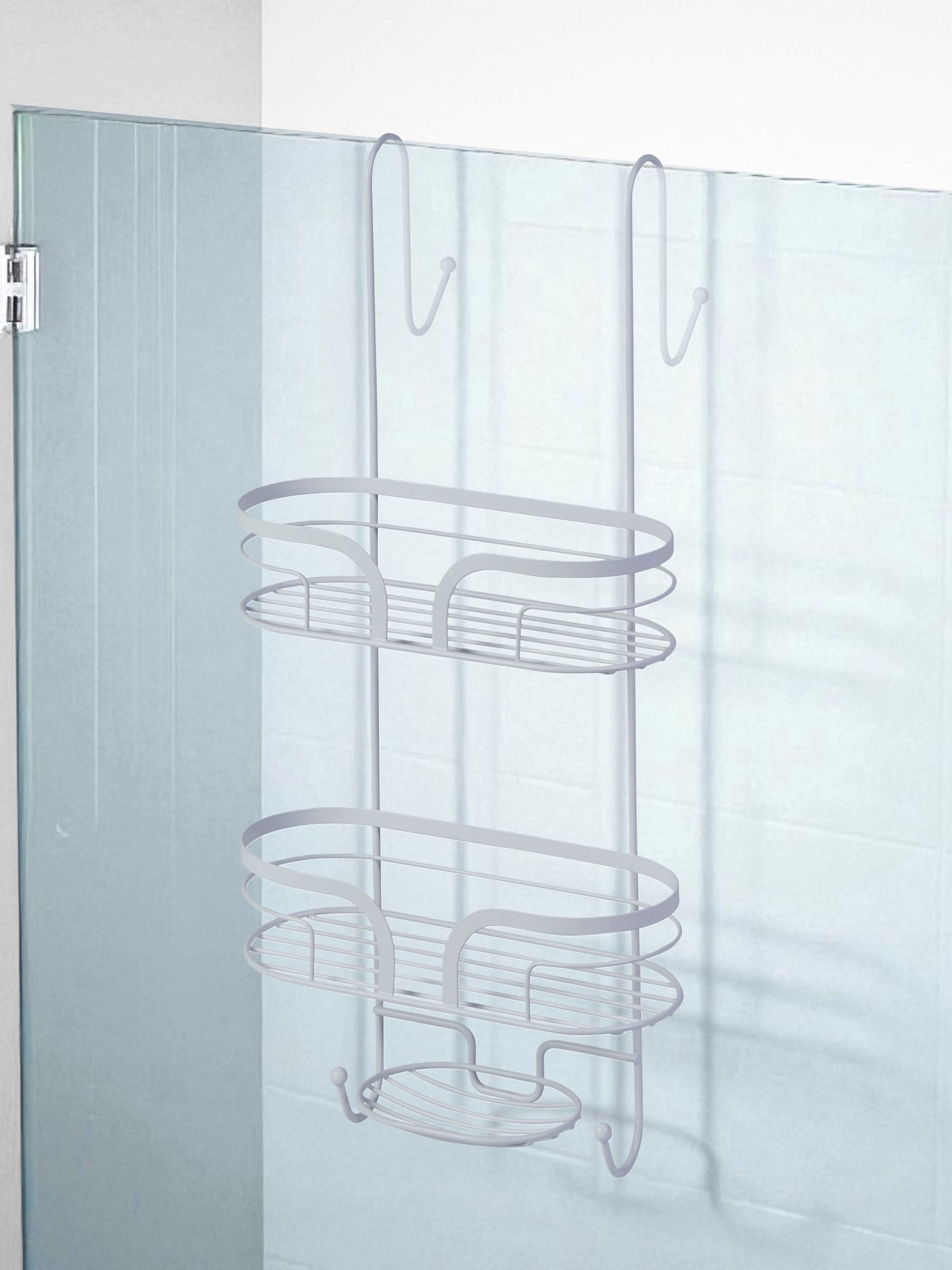 Showerdrape Dante floor and shower caddy set (British brand)