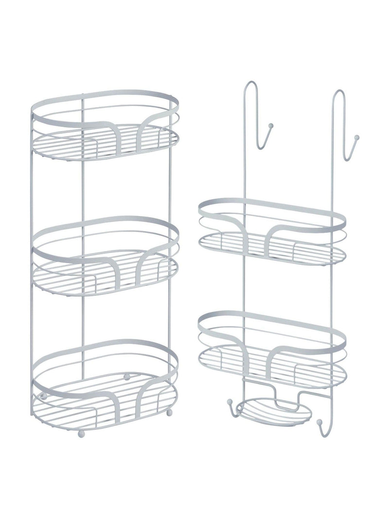 Showerdrape Dante floor and shower caddy set (British brand)