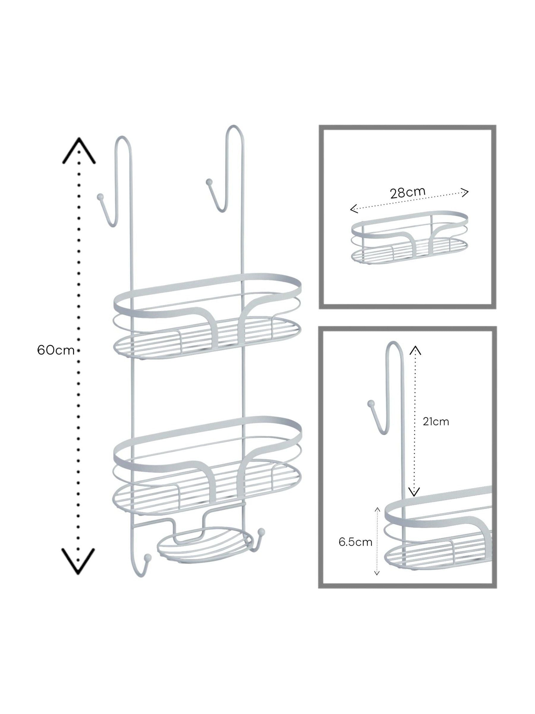 Showerdrape Dante floor and shower caddy set (British brand)