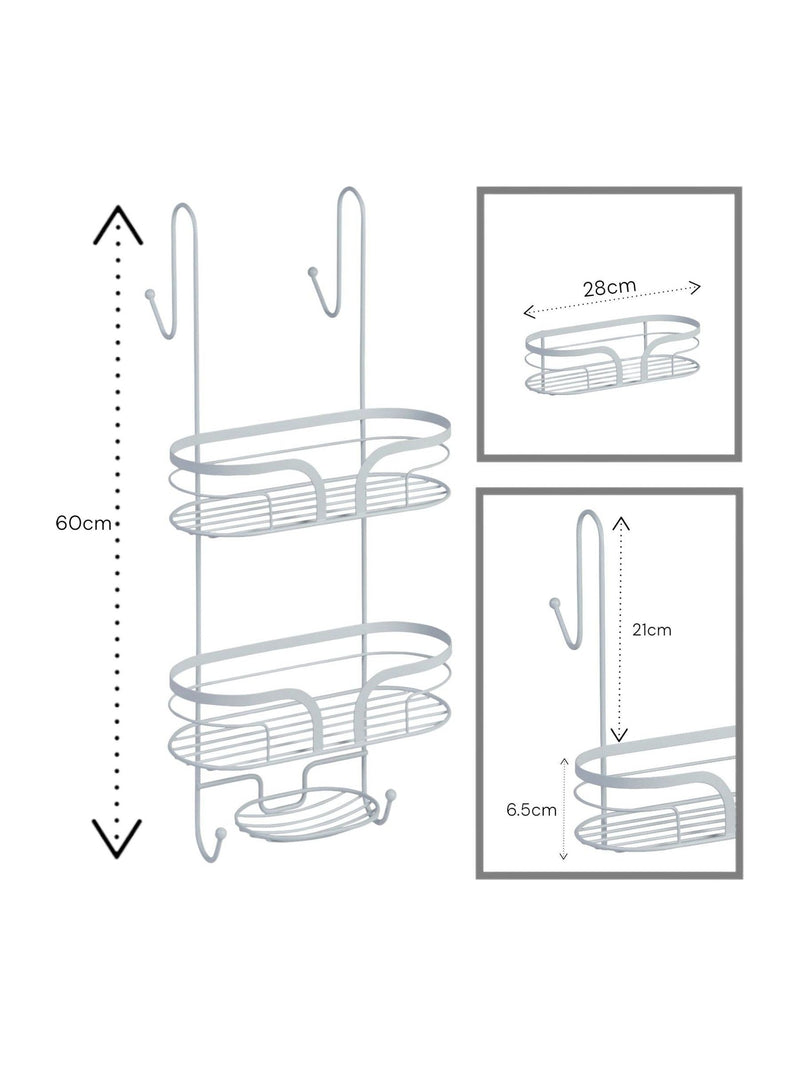 Showerdrape Dante floor and shower caddy set (British brand)