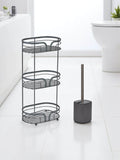 Showerdrape bathroom storage set floor caddy and toilet brush Matt Black, UK version