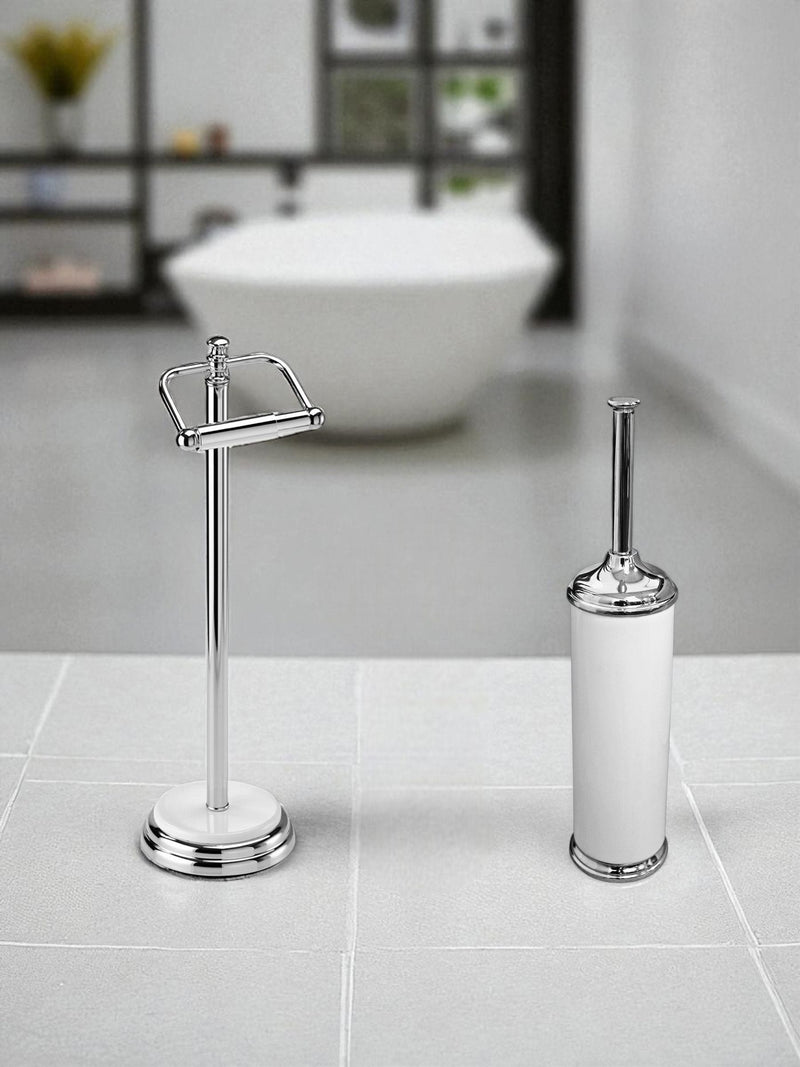Showerdrape White Opera toilet set chrome and white ceramic, UK version