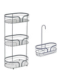 Showerdrape Black Dante Floor Caddy and Mini Shower Caddy Set