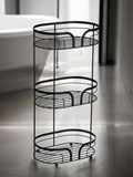 Showerdrape Black Dante floor and shower caddy set, imported from the UK