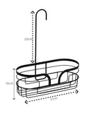 Showerdrape Black Dante floor and shower caddy set, imported from the UK