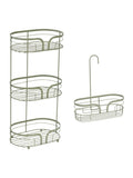 Showerdrape Black Dante Floor Caddy and Mini Shower Caddy Set