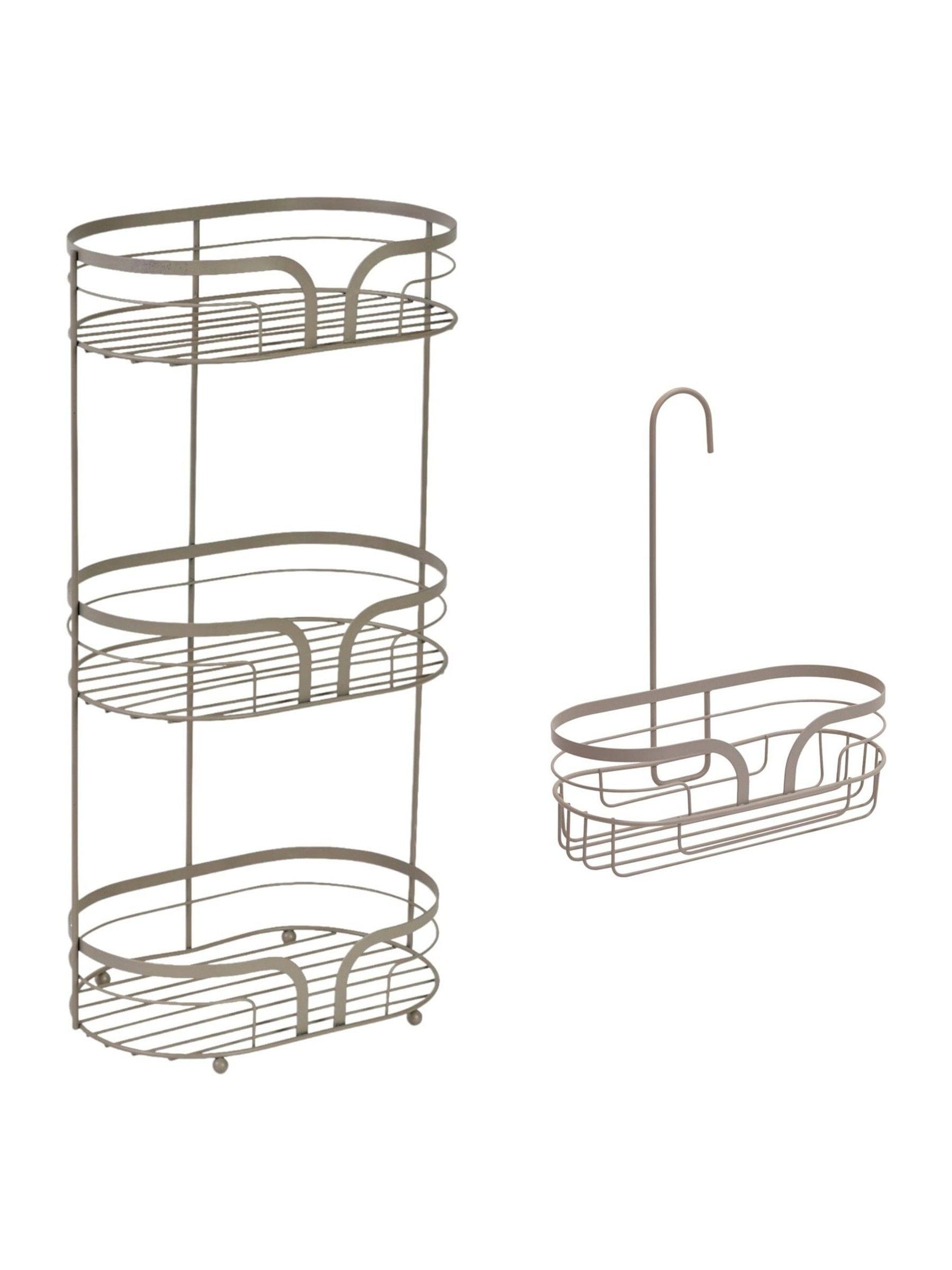 Showerdrape Black Dante Floor Caddy and Mini Shower Caddy Set