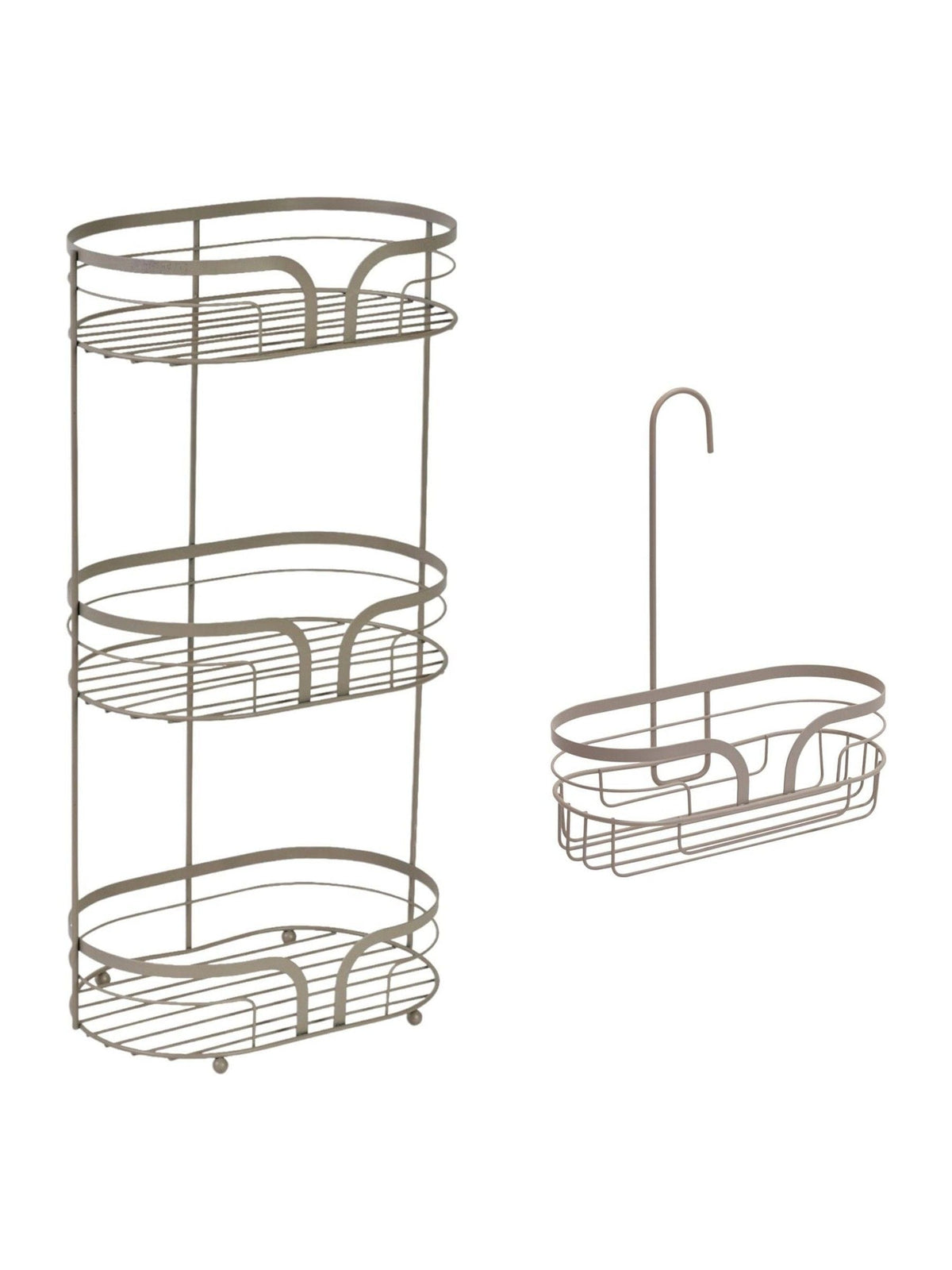Showerdrape Black Dante Floor Caddy and Mini Shower Caddy Set