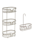 Showerdrape Black Dante Floor Caddy and Mini Shower Caddy Set