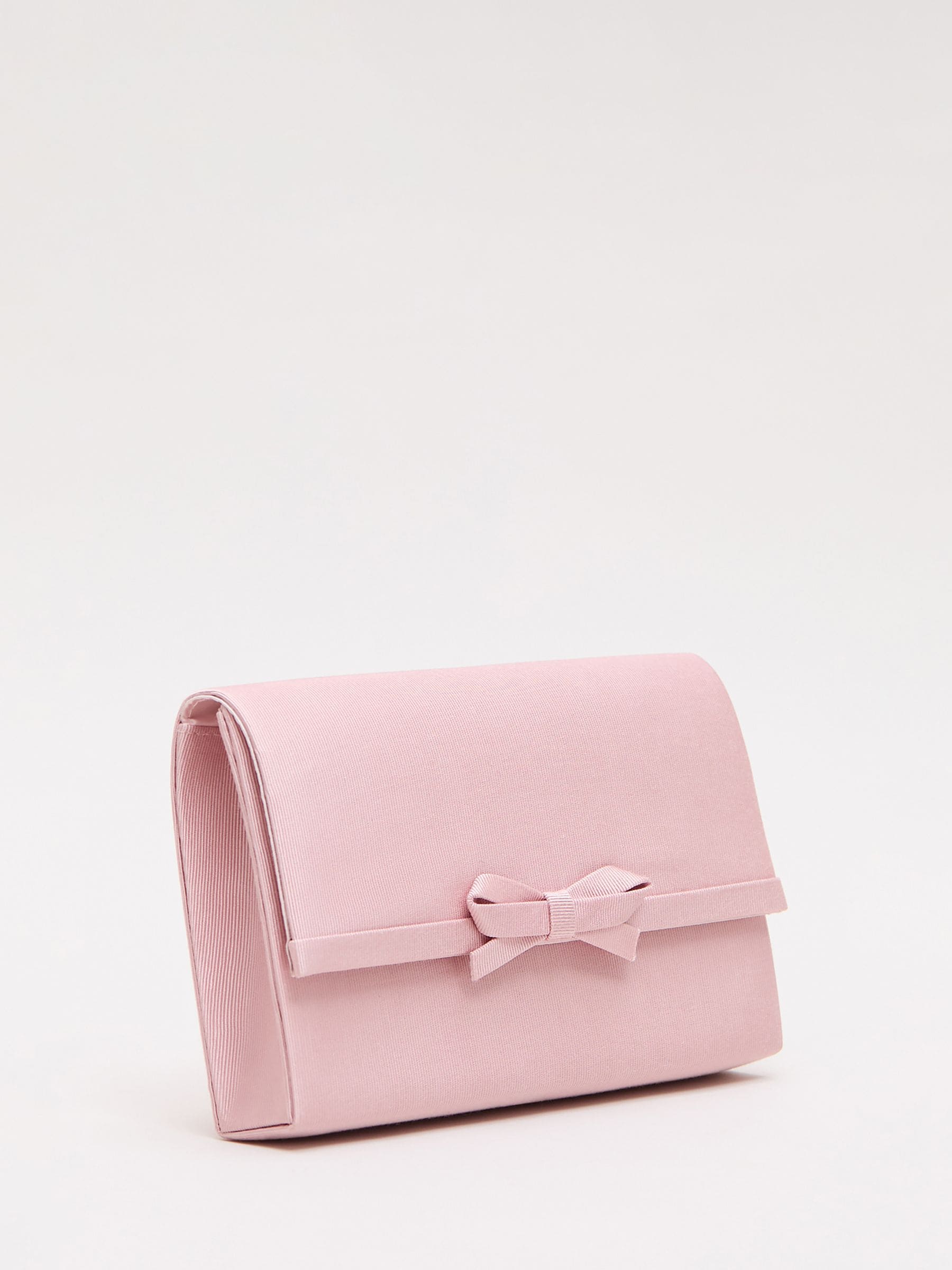 Phase Eight pink grosgrain bow clutch small (British brand)