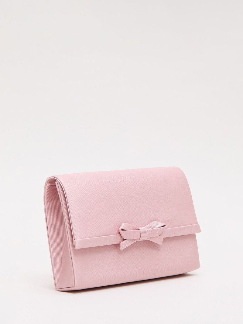 Phase Eight pink grosgrain bow clutch small (British brand)
