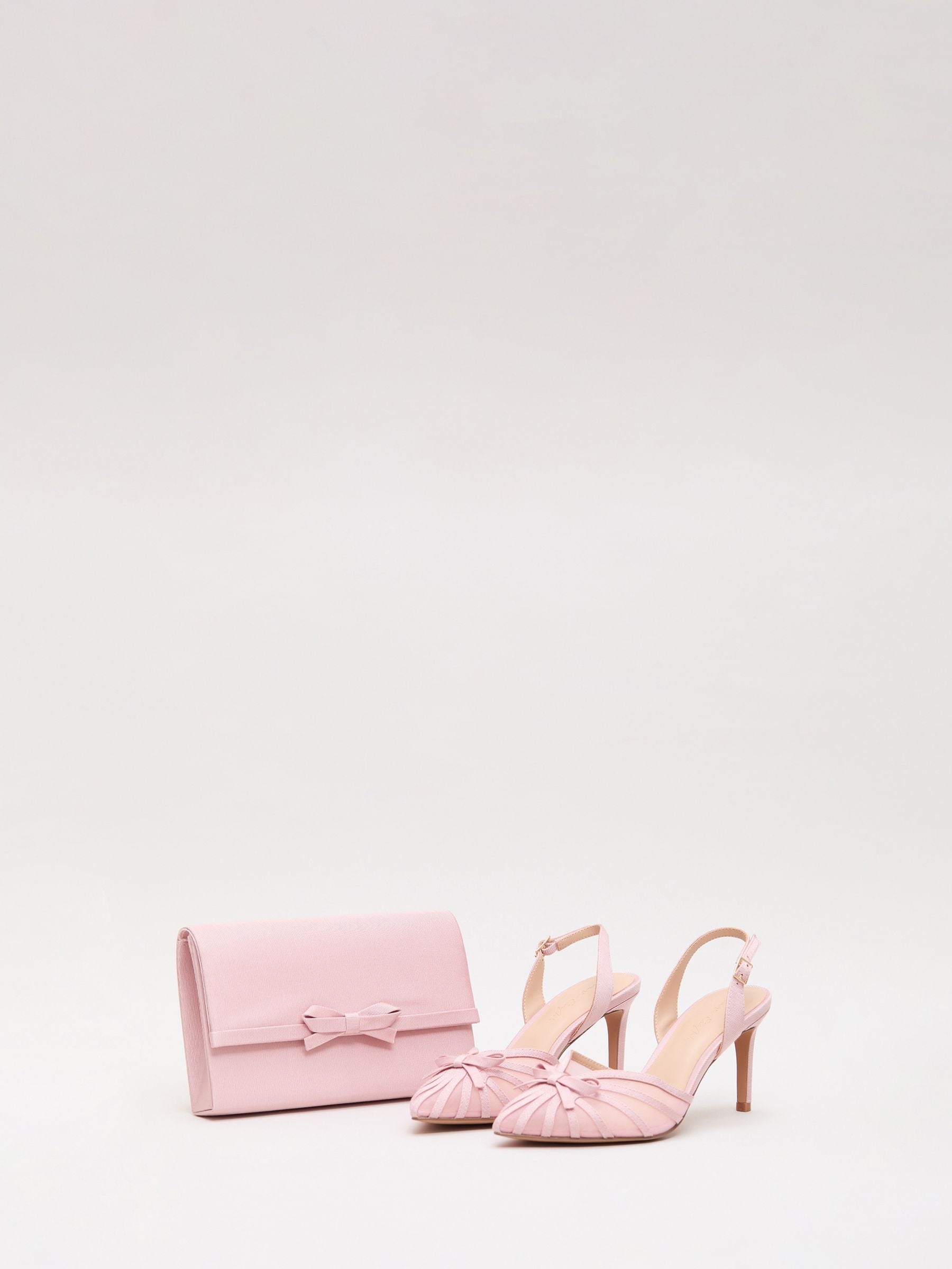 Phase Eight pink grosgrain bow clutch small (British brand)