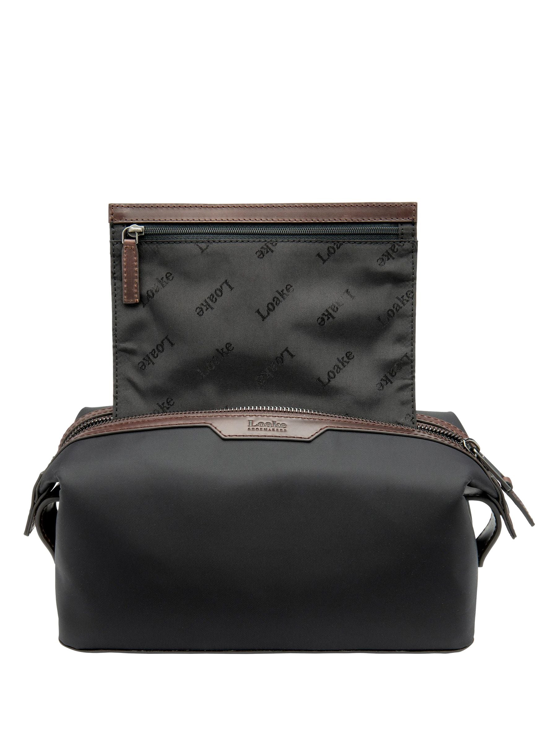 Loake washbag nylon and leather 3 litre - British product