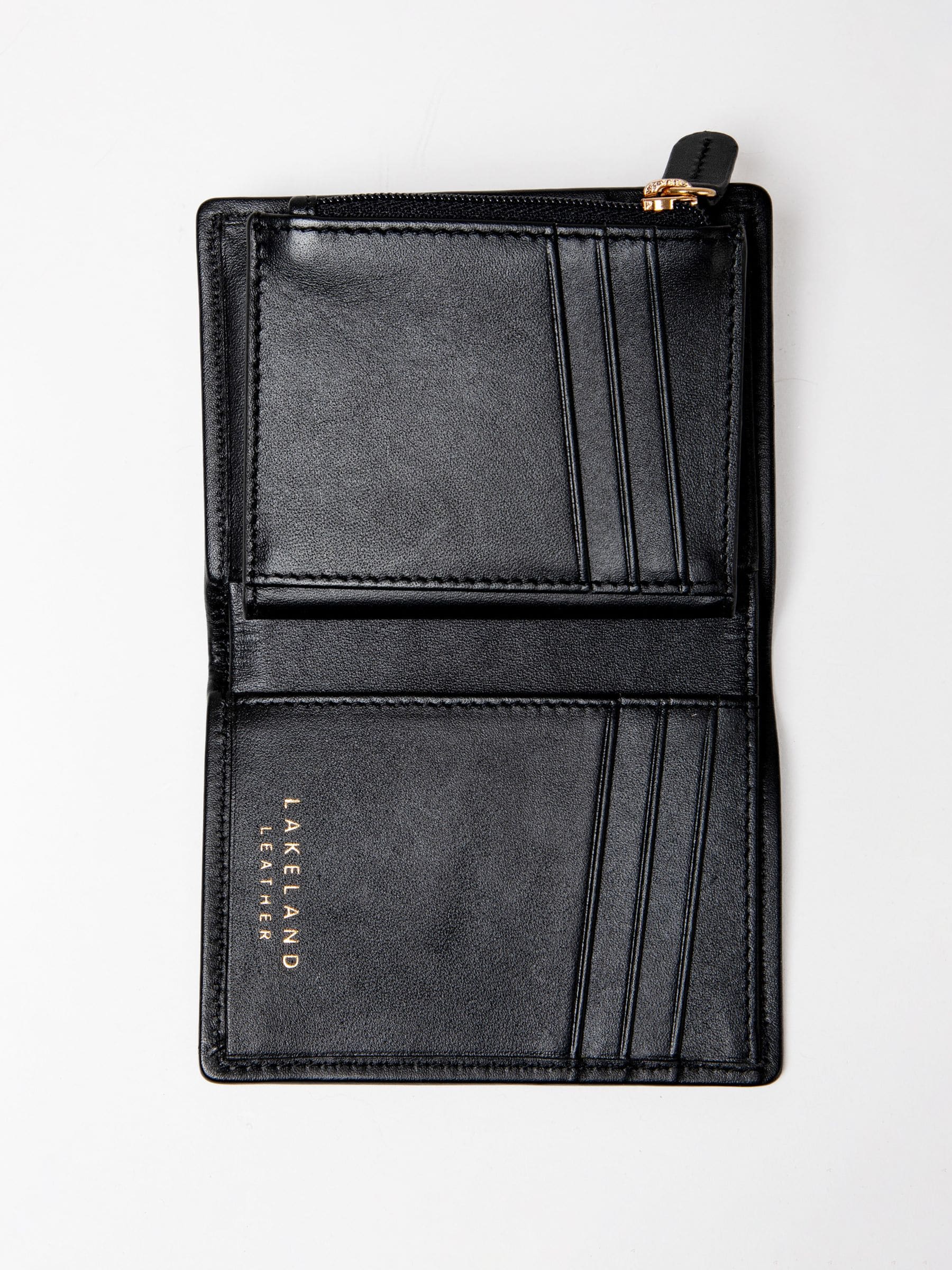 Lakeland Leather black suede cardholder - British product