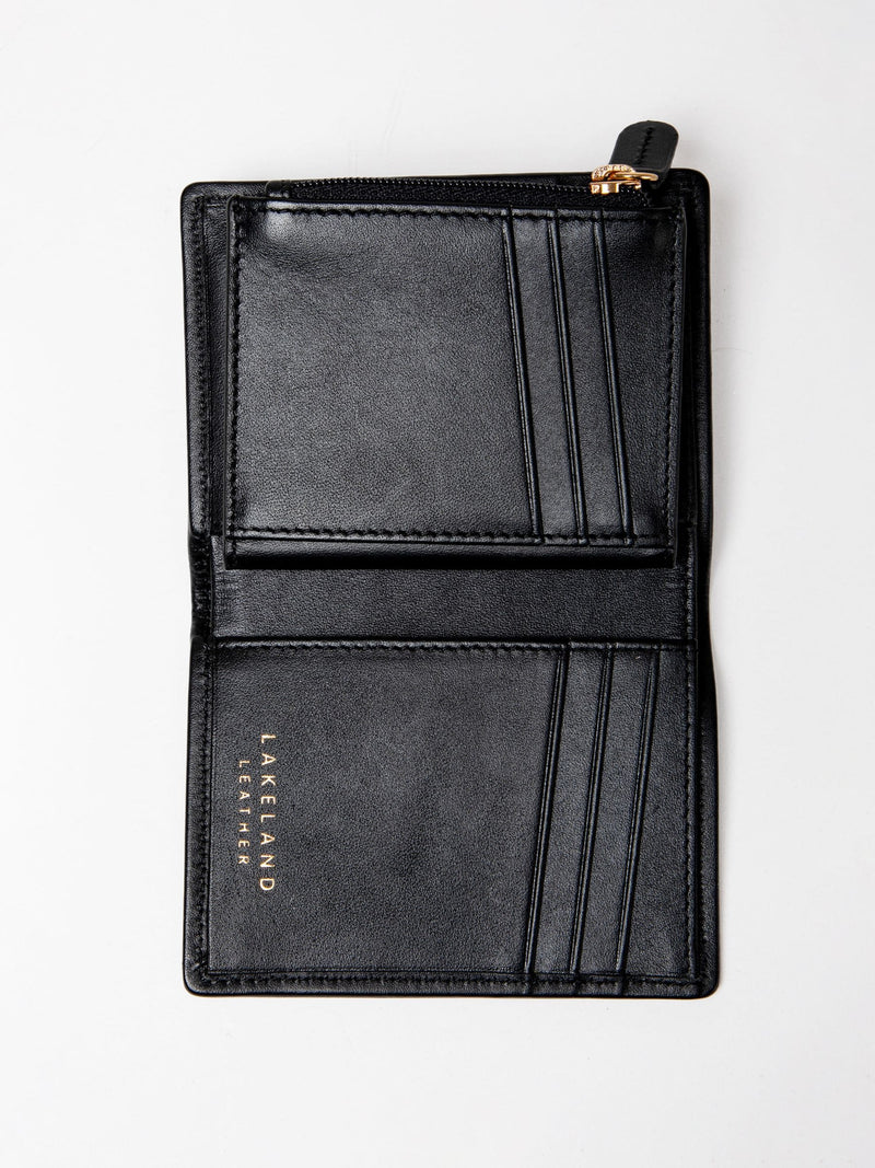 Lakeland Leather black suede cardholder - British product