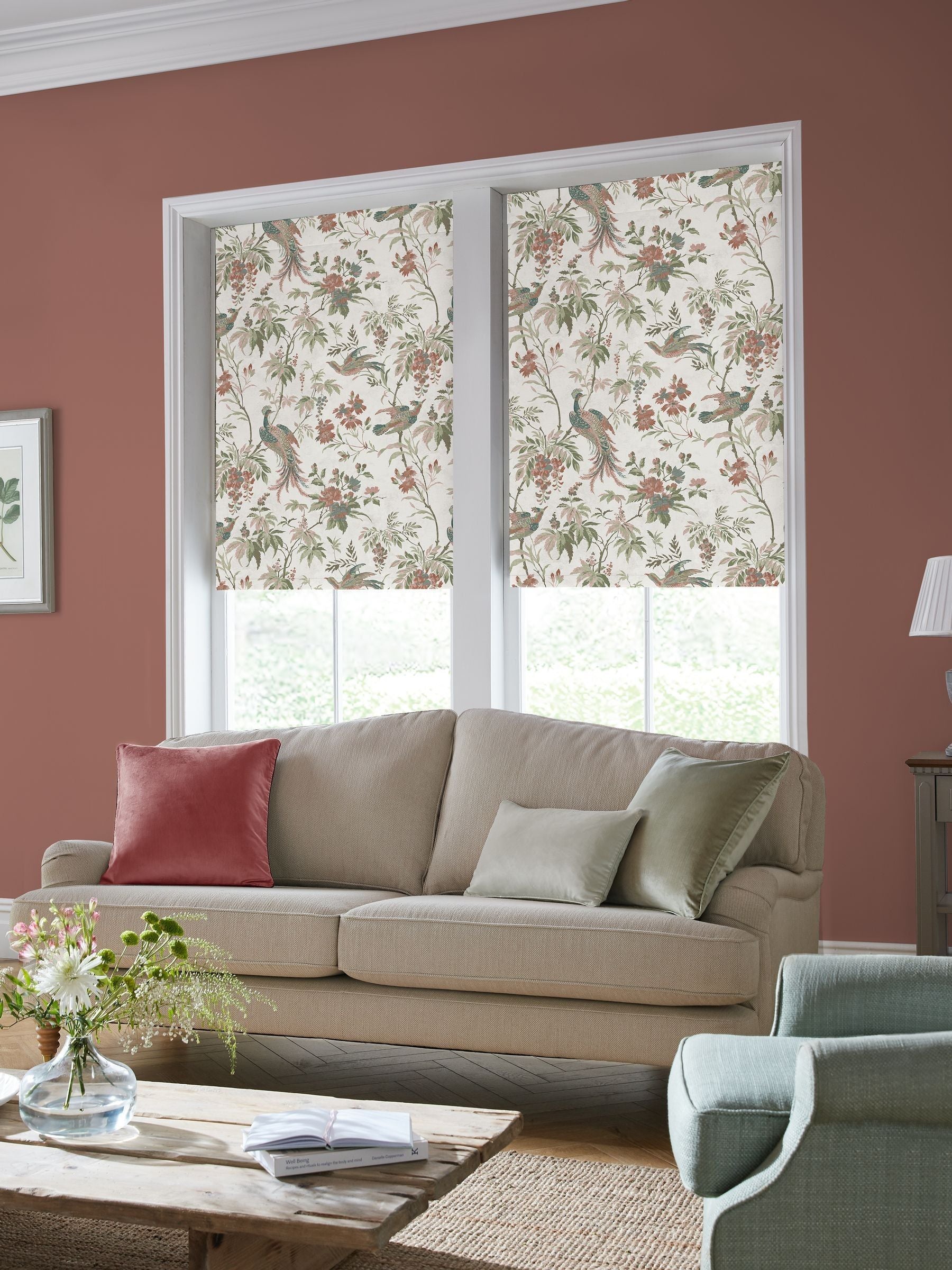 Laura Ashley Attleton sage made to measure roller blind, imported from the UK