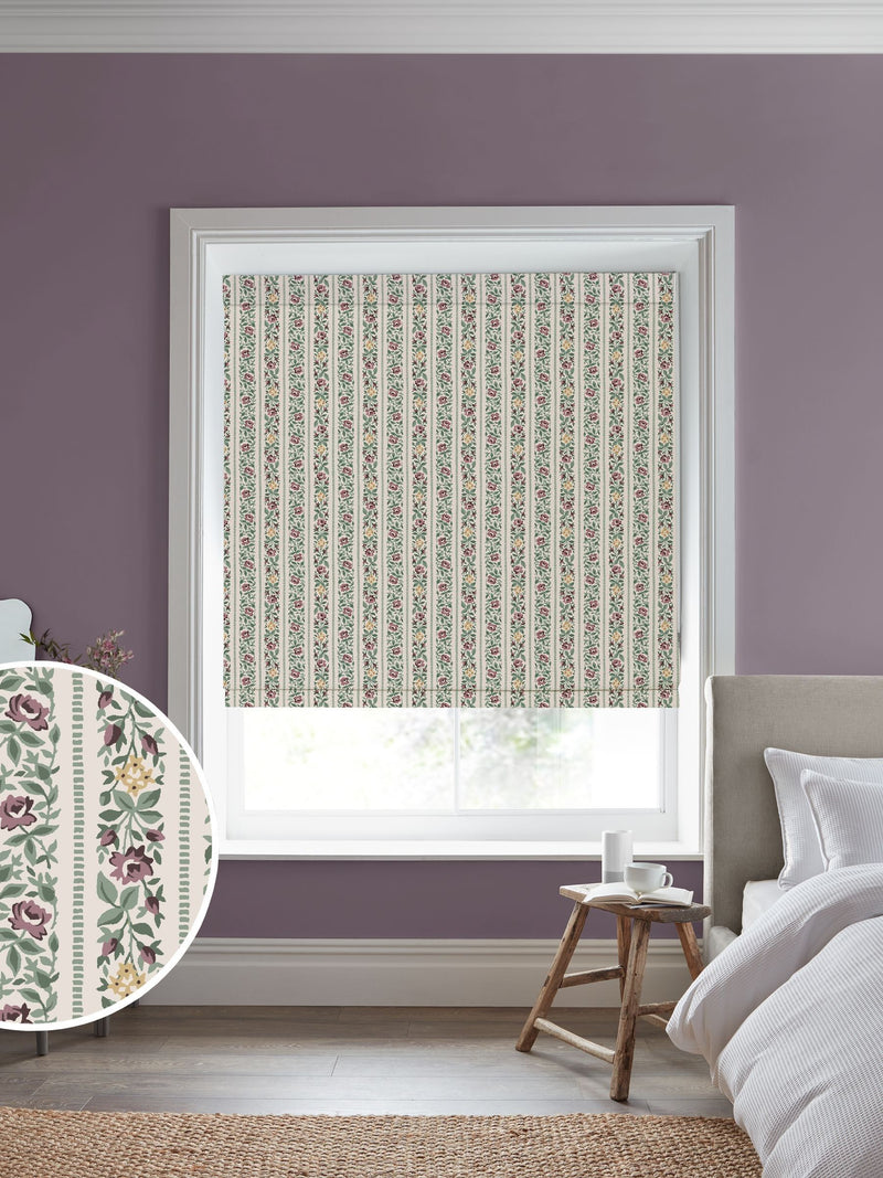 Laura Ashley Talon Stripe roman blinds natural, imported from the UK