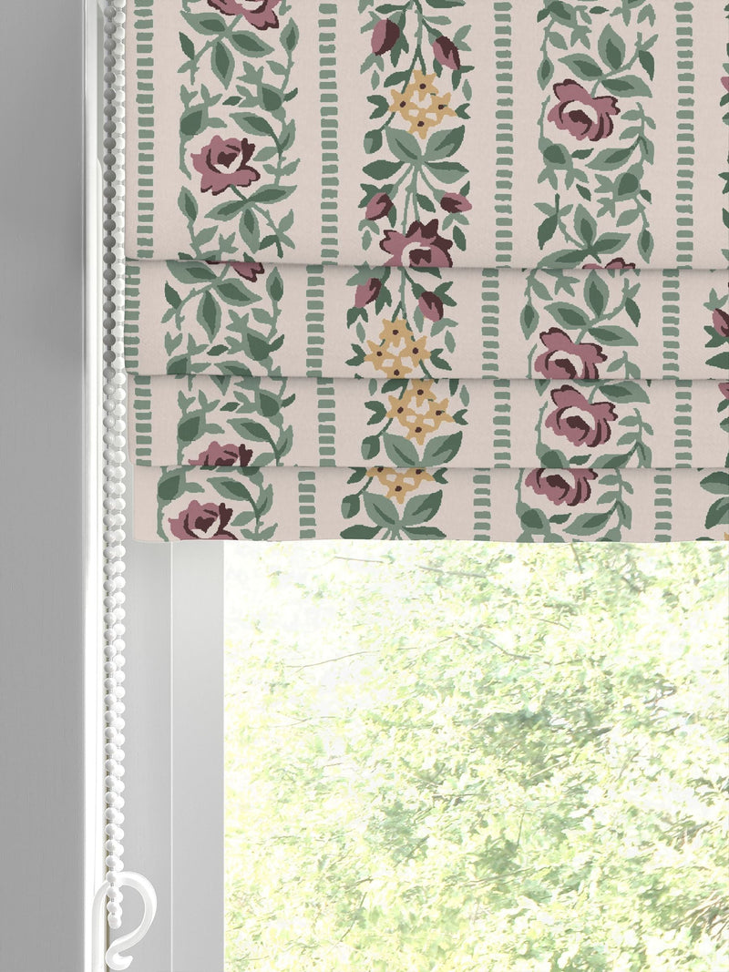 Laura Ashley Talon Stripe roman blinds natural, imported from the UK